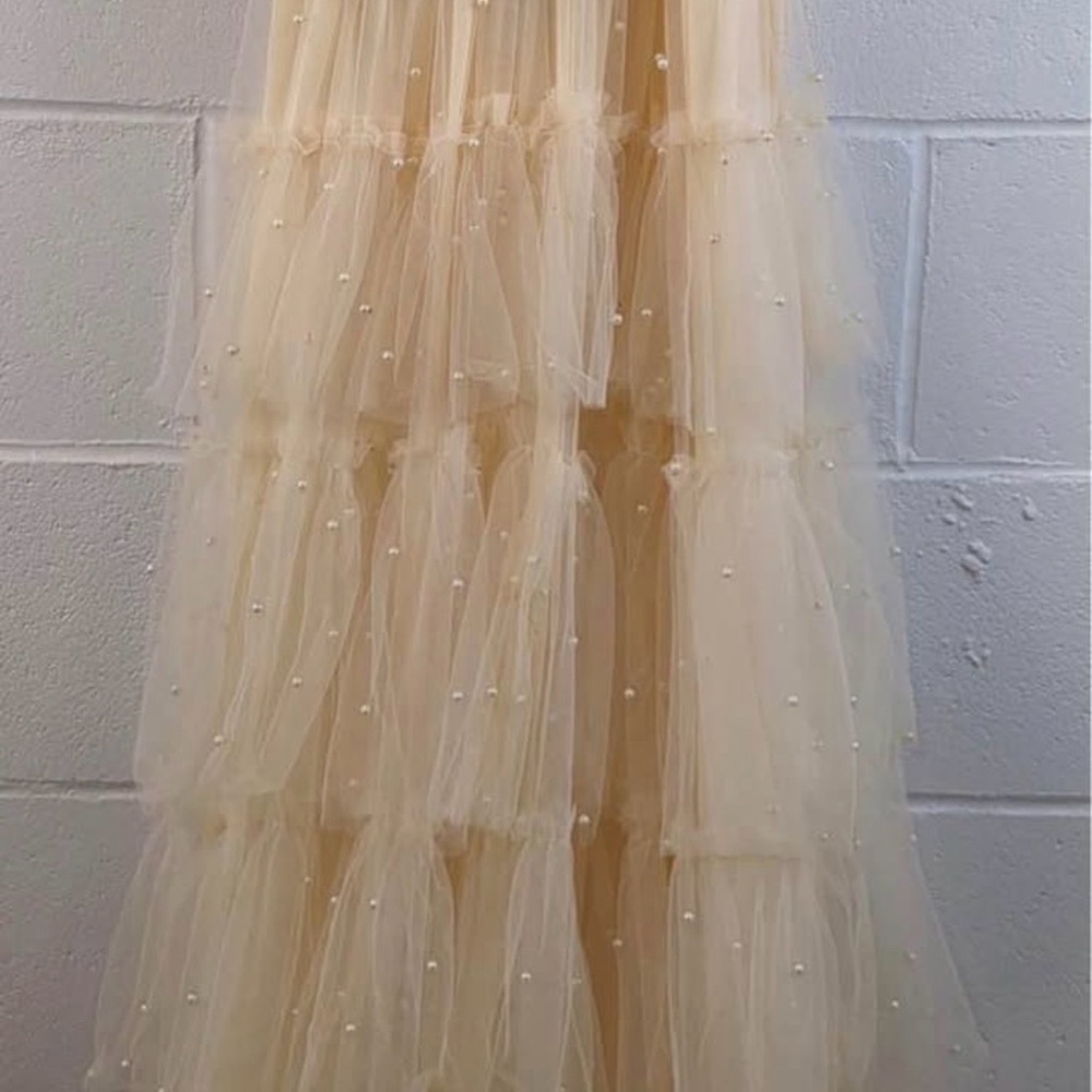 Elegant Cream Tiered Dress